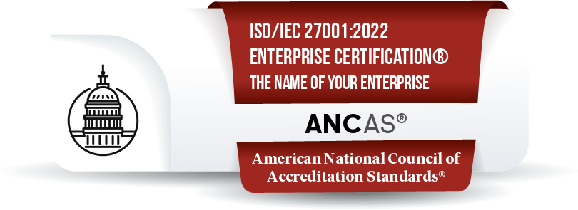 ISO/IEC 27001:2022 Information Security Management Systems Enterprise Certification® Shareable and Verifiable Digital Badge