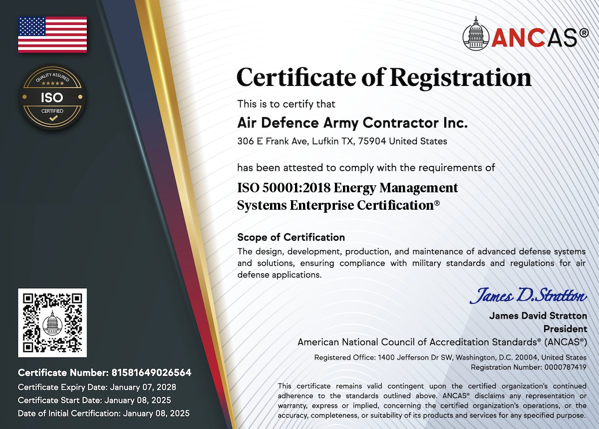 ISO 50001:2018 Energy Management Systems Enterprise Certification®